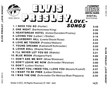 Love Songs (World Star Collection) - Elvis Presley Various CDs