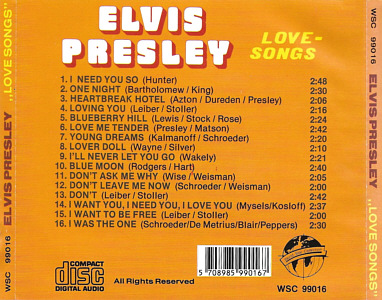 Love Songs (World Star Collection) - Elvis Presley Various CDs