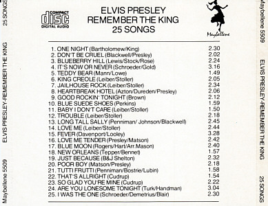 Remember The King - 25 Songs (Maybellene - Denmark)- Elvis Presley Various CDs