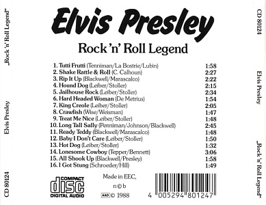 Rock 'N Roll Legend (Take Off CD 80124 - 1988) - Elvis Presley Various CDs