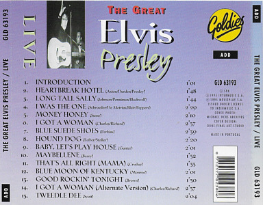 The Great Elvis Presley  - Goldies 1995 - Elvis Presley Various CDs