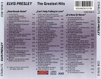 The Greatest Hits (Starlite) - Elvis Presley Various CDs