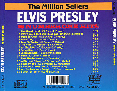 The Million Sellers - 16 Number One Hits - Elvis Presley Various CDs