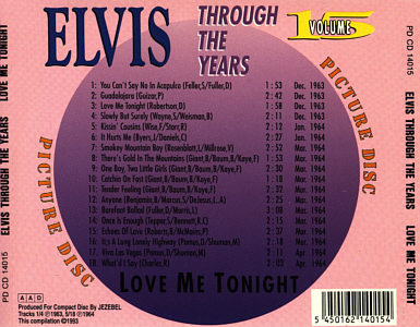 Through The Years Vol. 15  Picture Disc - Elvis Presley Various CDs