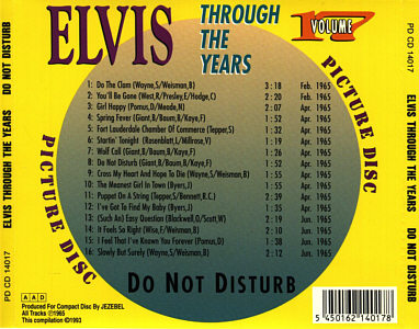 Through The Years Vol. 17  Picture Disc - Elvis Presley Various CDs