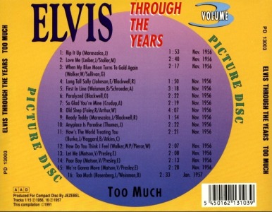 Through The Years Vol. 3 Picture Disc - Elvis Presley Various CDs