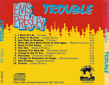 Trouble (World Music CD 88006) - Elvis Presley Various CDs