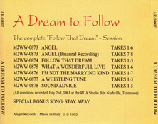 A Dream To Follow - Elvis Presley Bootleg CD