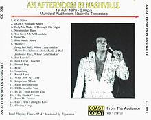 An Afternoon In Nashville - Elvis Presley Bootleg CD