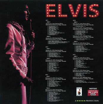 Las Vegas 1970 - Back On Stage - Elvis Presley Bootleg CD