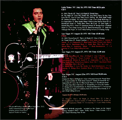  From Tahoe To Vegas 10th Anniversary - Elvis Presley Bootleg CD