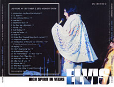 High Spirit In Vegas - Elvis Presley Bootleg CD