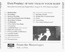 If You Talk In Your Sleep - Elvis Presley Bootleg CDep
