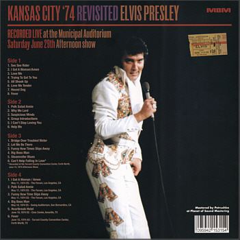 Kansas City '74 Revisited - Recorded Live at the Municipal Auditorium - Saturday June 29th - Afternoon Show (Millbranch LP/CD) - Elvis Presley Bootleg CD