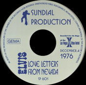 Love Letters From Nevada - Elvis Presley Bootleg CD