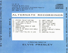 The Alternate Recordings - Elvis Presley Bootleg CD