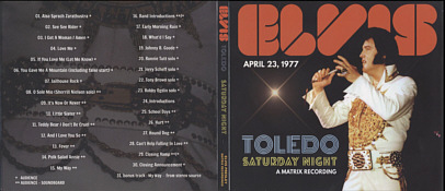 Toledo Saturday Night April 23, 1977 - Elvis Presley Bootleg CD