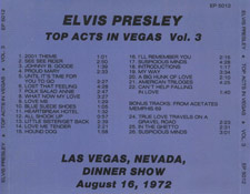Top Acts In Vegas Vol.3 - Elvis Presley Bootleg CD