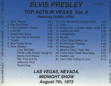 Top Acts In Vegas Vol.6 - Elvis Presley Bootleg CD