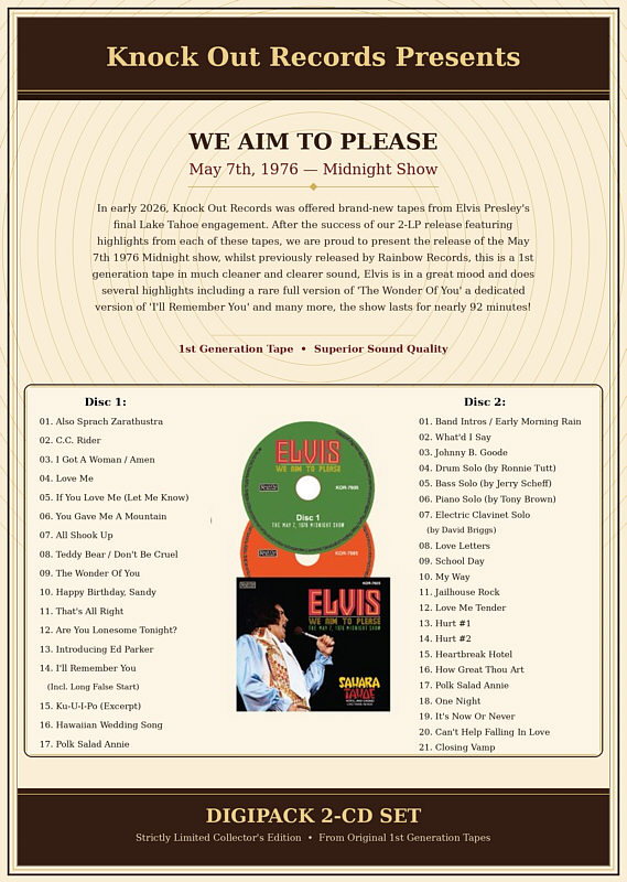 We Aim To Please - Elvis Presley Bootleg CD