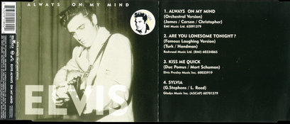 Always On My Mind - Elvis Presley Promotional CD