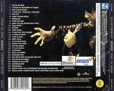 Elvis 2nd To None - BMG 82876 55241 2 - India 2003