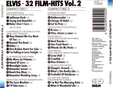 32 Film-Hits Vol 2 - PD 89550(2) - Germany(Japan) 1985 - Elvis Presley CD