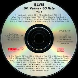 Disc 1 from - 'Elvis Presley - 50 Greatest Hits' (longbox) - BMG 15018-2 - USA 1991