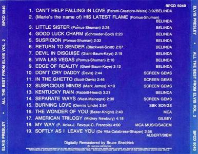All The Best From Elvis Vol. 2 - BPCD 5040 - Australia 1988 - Elvis Presley CD