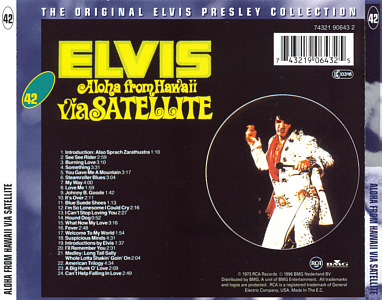 Aloha From Hawaii via Satellite -  The Original Elvis Presley Collection Vol. 40 - EU 1999 - BMG 74321 90643 2 - Elvis Presley CD