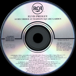 Elvis As Recorded At Madison Square Garden - Canada 1992 - BMG 07863-54776-2 - Elvis Presley CD