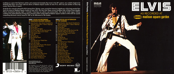 Elvis As Recorded At Madison Square Garden - Legacy Edition - EU 2014 - Sony Music 88725438542 - Elvis Presley CD