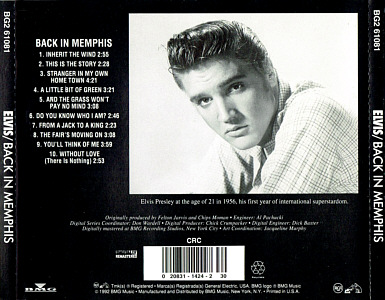  Back In Memphis - BG2-61081 - BMG Music for Columbia House Music Club - USA 2000 - Elvis Presley CD