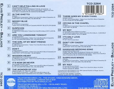 Ballads - 18 Classic Love Songs (2) - Telstar TCD 2264 - UK (G) 1985