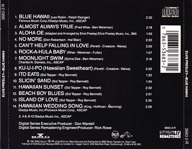 Blue Hawaii - Canada 1993 - BMG 3683-2R - Elvis Presley CD