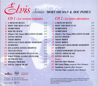 Elvis chante Mort Schuman & Doc Pomus - France 2000 - BMG 74321 745962