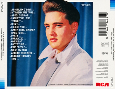 Elvis' Gold Records, Vol. 2 - German Club Edition - BMG PD89429 - Germany 1989