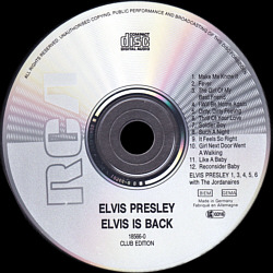 Elvis Is Back! - German Club Edition - BMG 18566-0 - Germany 1989