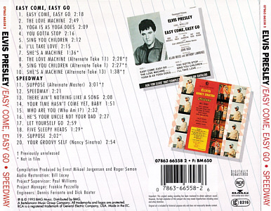 Easy Come, Easy Go/Speedway - EU 1998 - BMG 07863 66558 2 - Elvis Presley CD