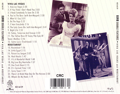 Viva Las Vegas and Roustabout - USA 1995 - BG2 66129 Columbia House CRC - Elvis Presley CD