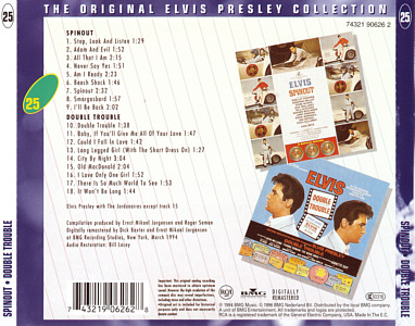 Spinout and Double Trouble  -  The Original Elvis Presley Collection Vol. 25 - EU 1999 - BMG 74321906262 - Elvis Presley CD