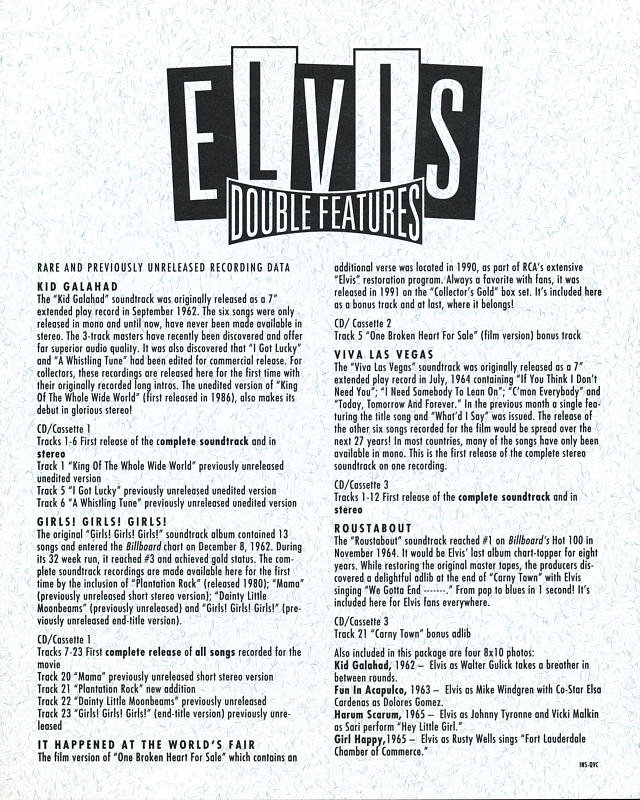 Elvis Presley Double Features 4 Soundtrack CD Set In Metal Film Reel - cds  / dvds / vhs - by owner - electronics media