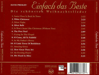  Einfach das Beste - Die schnsten Weihnachtslieder -Sony  EU 2007- Sony-BMG 82876 88673 2 - Elvis Presley CD