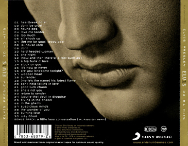 ELV1S - 30 #1 Hits - EU 2013 - Sony Music 07863 68079
