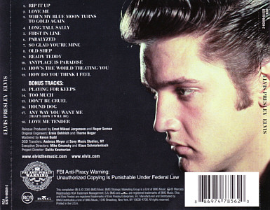 ELVIS (remastered and bonus) - USA 2010 - Sony Music 82876-66059-2 - Elvis Presley CD