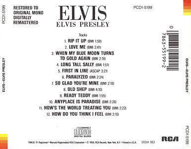 ELVIS - USA 1994 - BMG PCD1-5199