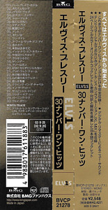 30 #1 Hits (solo disc) - BVCP 21278 - Japan 2002 - Elvis Presley CD