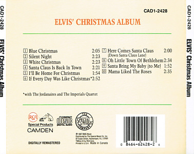 Elvis' Christmas Album (Camden) - USA 1992 - CAD1-2428 - Elvis Presley CD