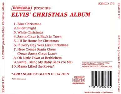 Elvis' Christmas Album (Rainbow) - Australia 1992 - BMG RXMCD 179 - Elvis Presley CD