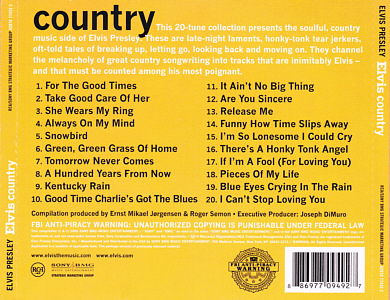 Elvis country - Sony 8697709492- USA 2010 - Elvis Presley CD - EU 2014 - Elvis Presley CD